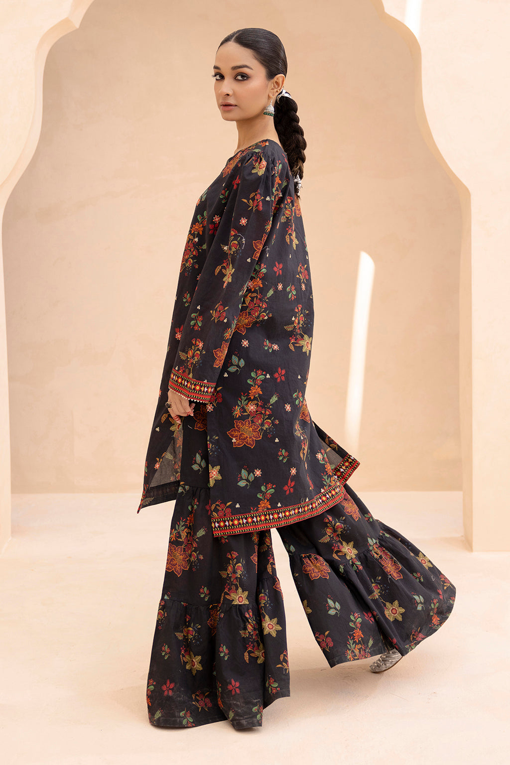 Embroidered Gharara Suit - 1514