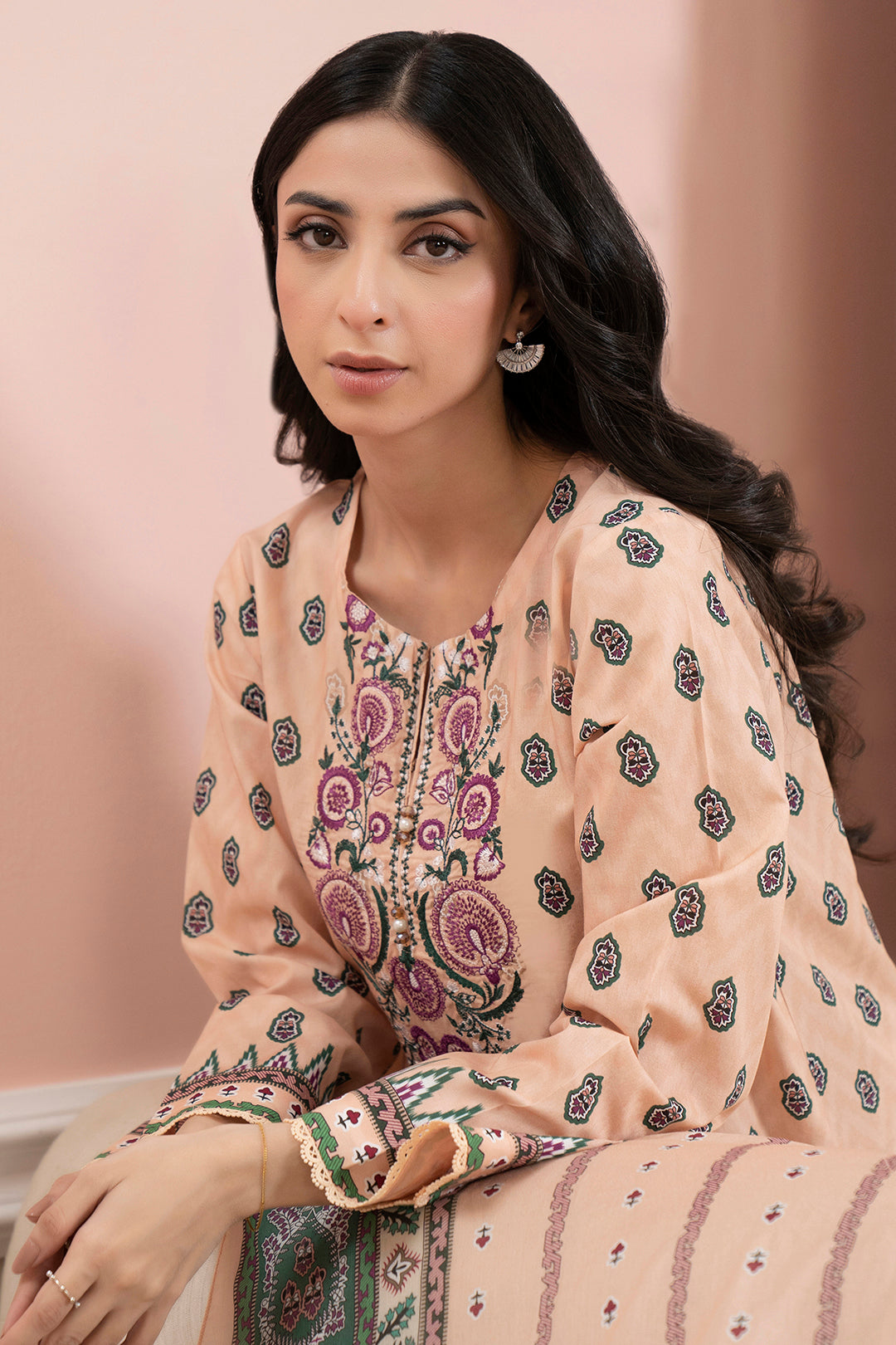 Embroidered Kurta Dupatta - 1551
