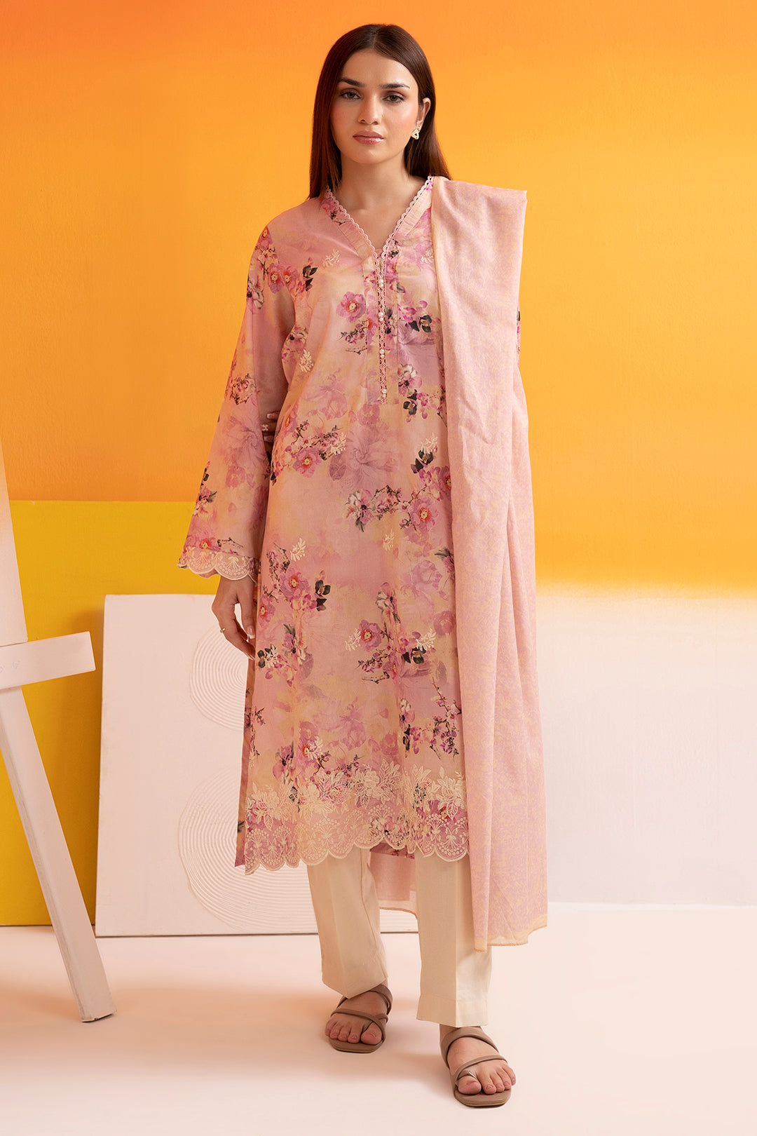 Embroidered Kurta Dupatta - 1552