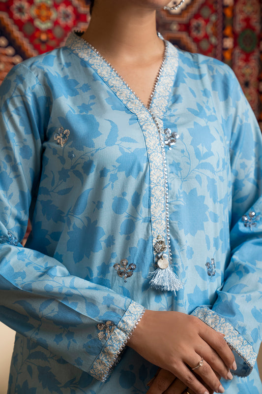 Embroidered Kurta Dupatta - 1609