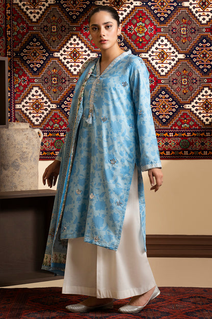 Embroidered Kurta Dupatta - 1609