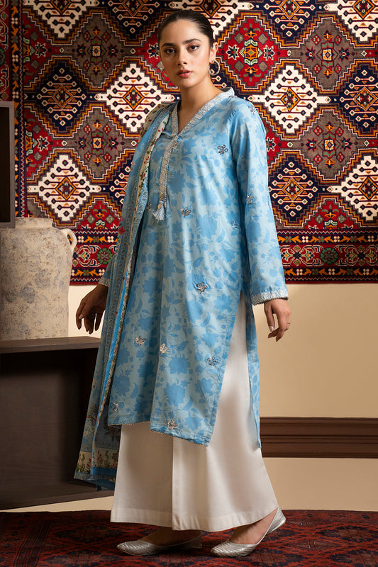 Embroidered Kurta Dupatta - 1609