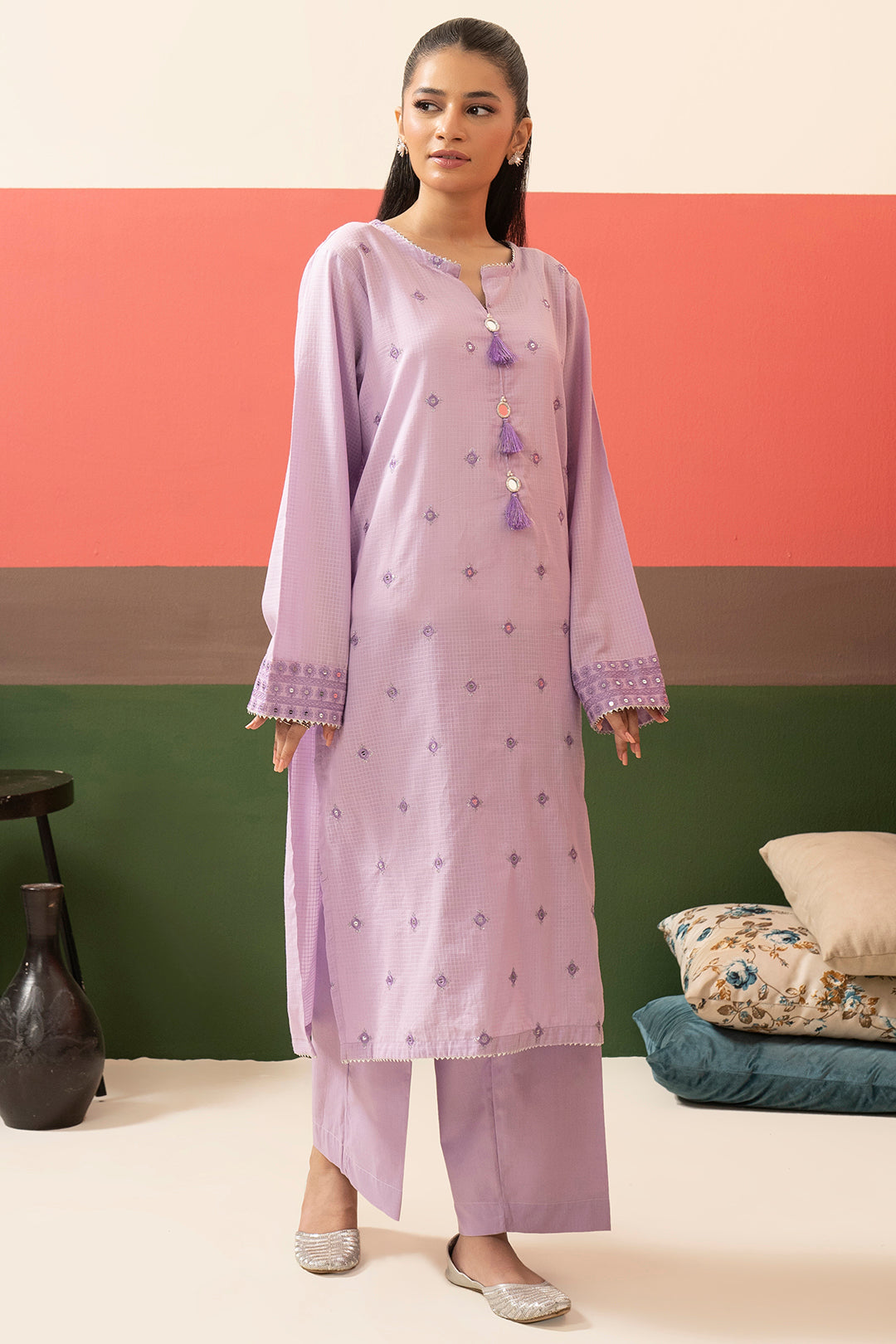 Embroidered Kurta Trouser - 1613