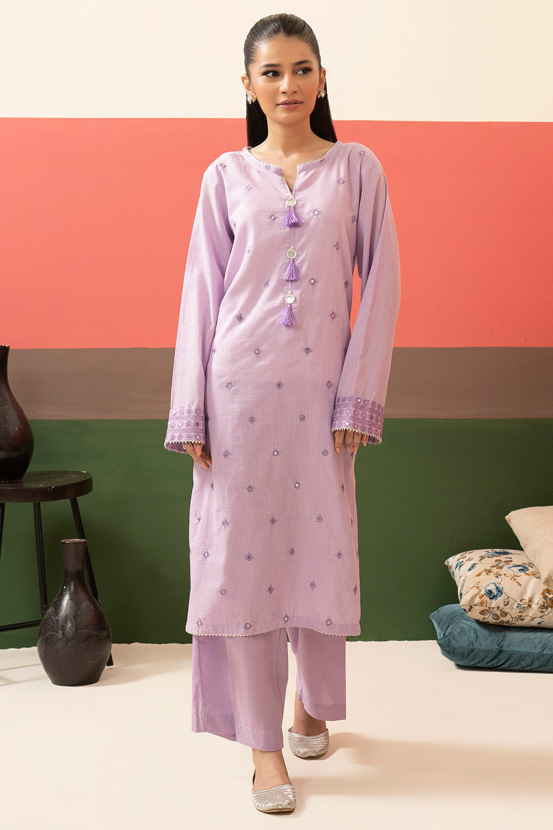 Embroidered Kurta Trouser - 1613