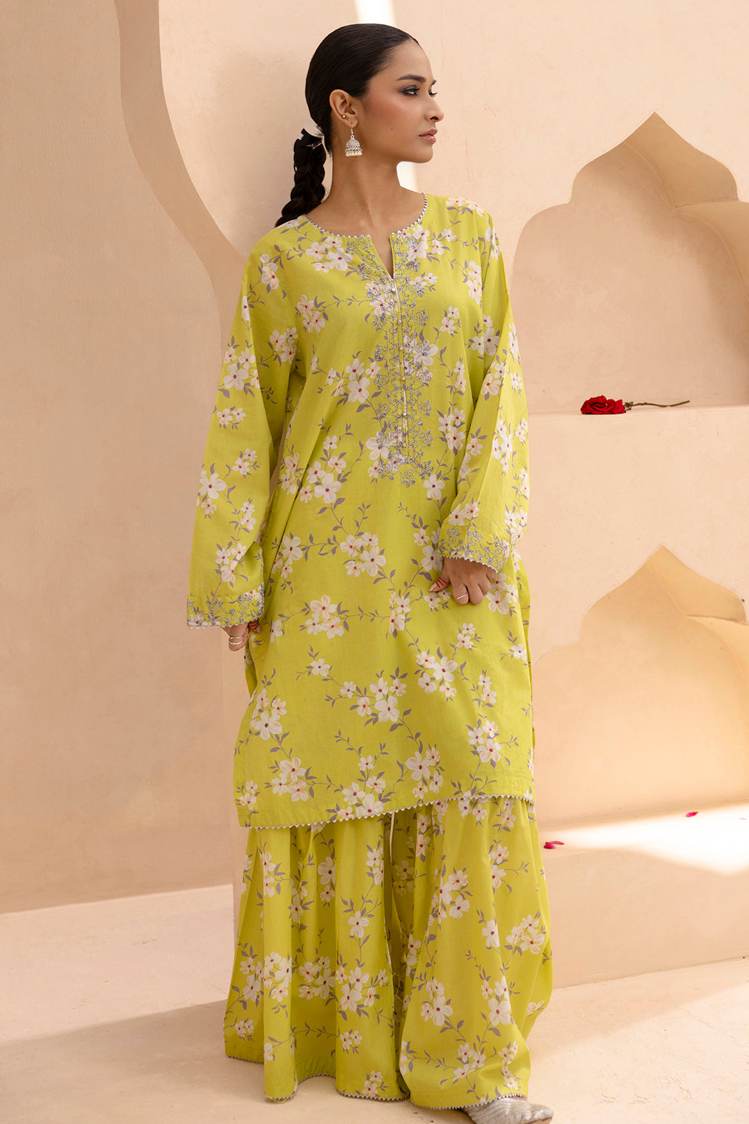 Embroidered Gharara Suit - 1614