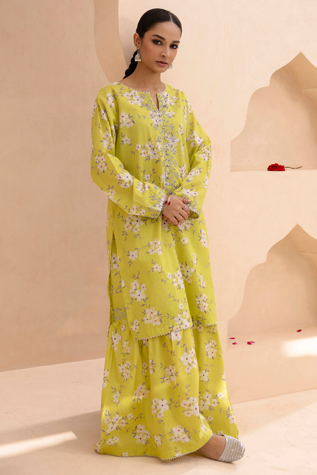Embroidered Gharara Suit - 1614
