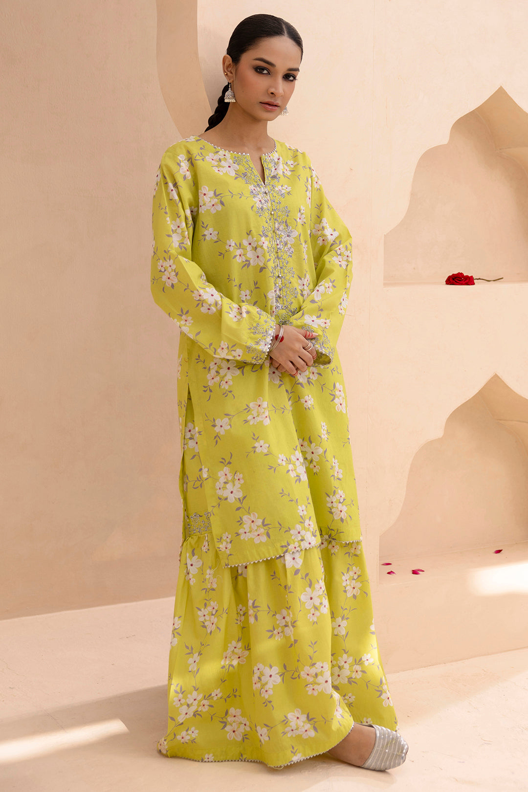 Embroidered Gharara Suit - 1614