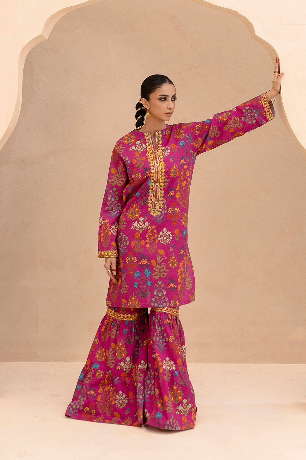 Embroidered Gharara Suit - 1616