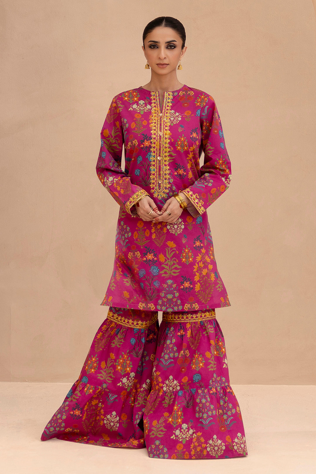 Embroidered Gharara Suit - 1616