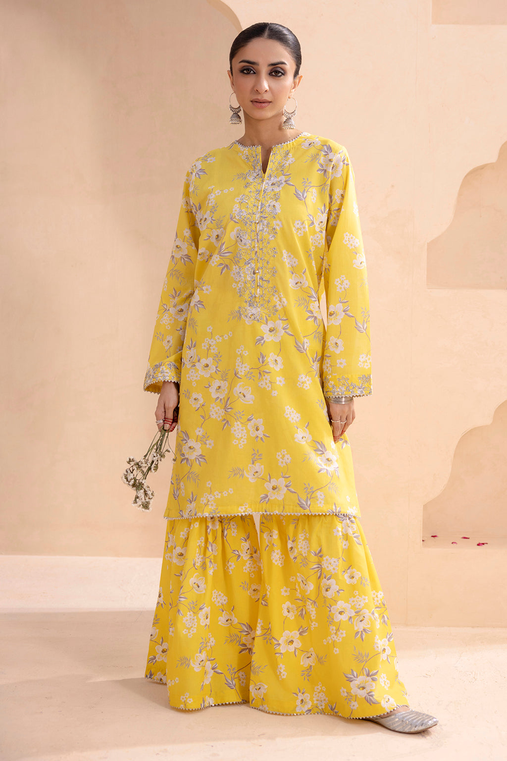 Embroidered Gharara Suit - 1686