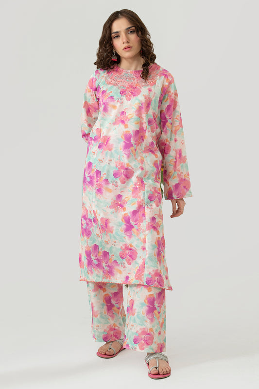 Embroidered Kurta Trouser - 1687