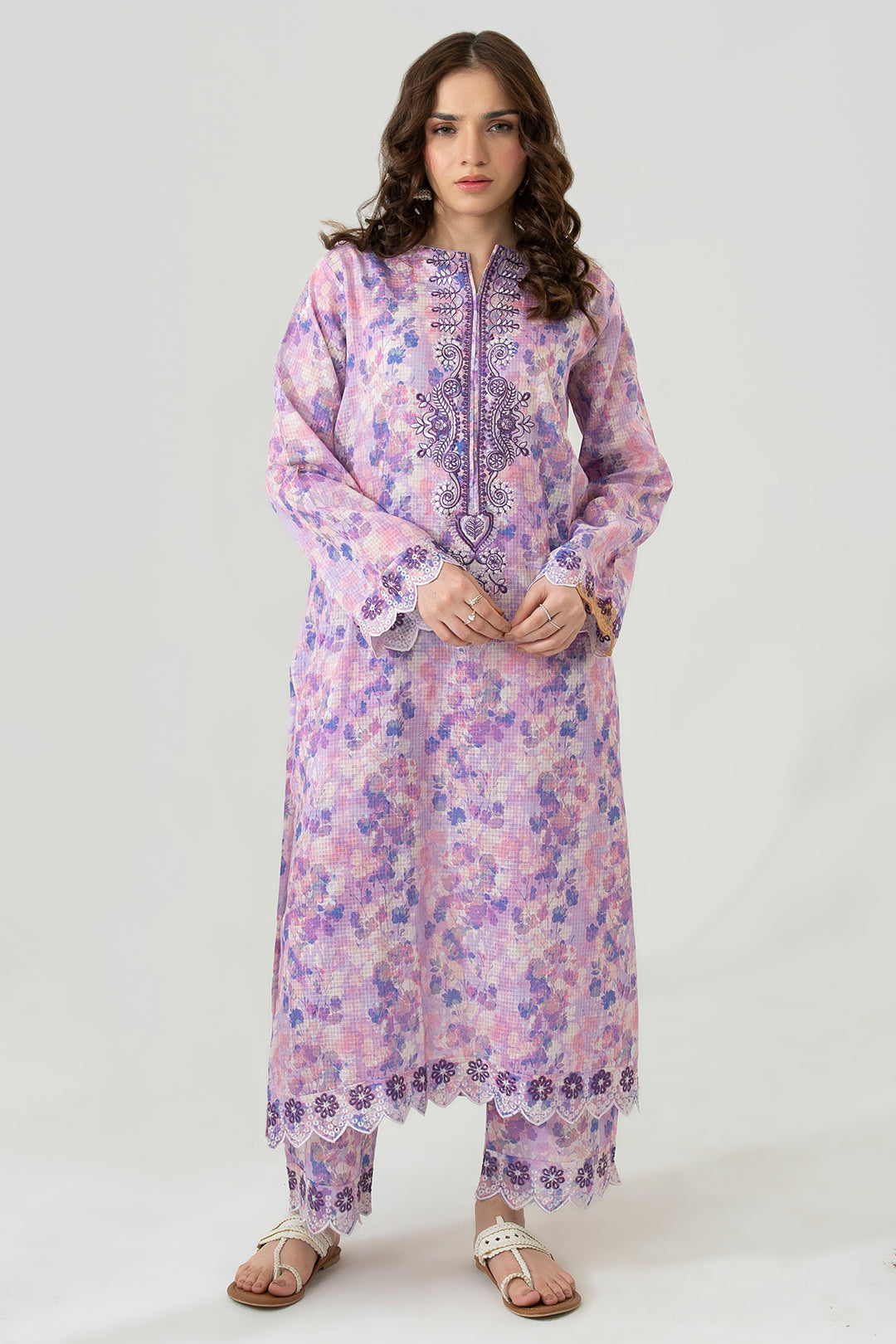Embroidered Kurta Trouser - 1688