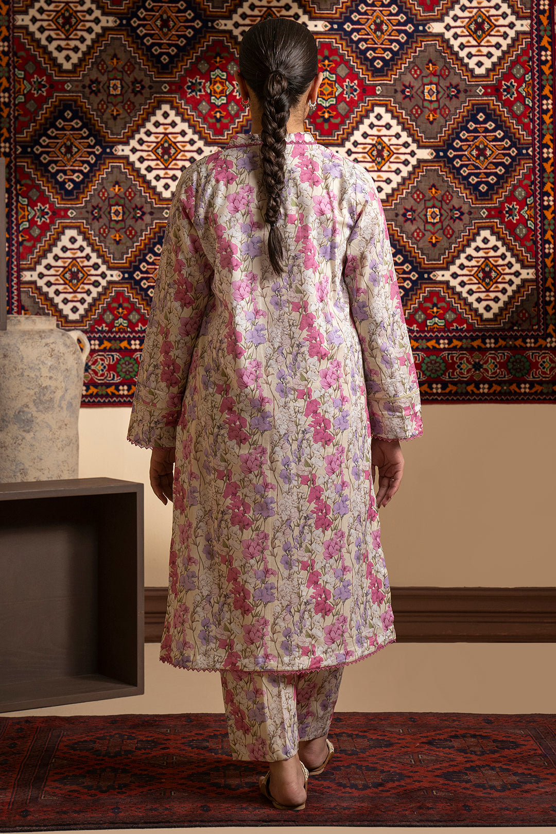 Embroidered Kurta Trouser - 1691