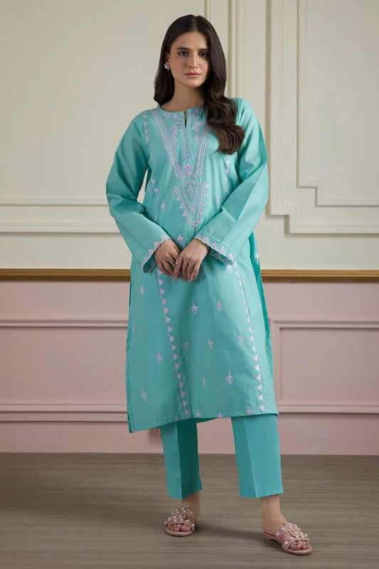Embroidered Kurta Trouser - 1696