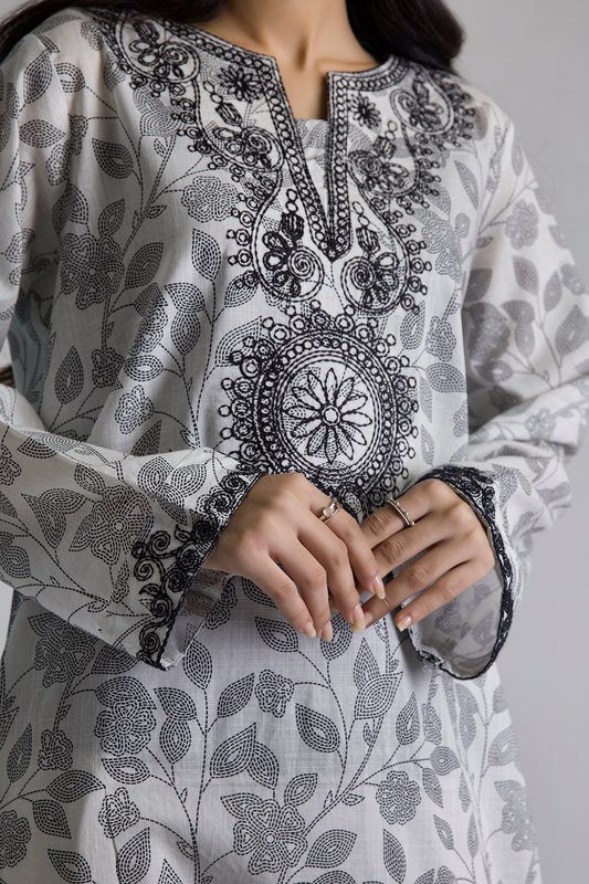Embroidered Kurta Dupatta - 1755