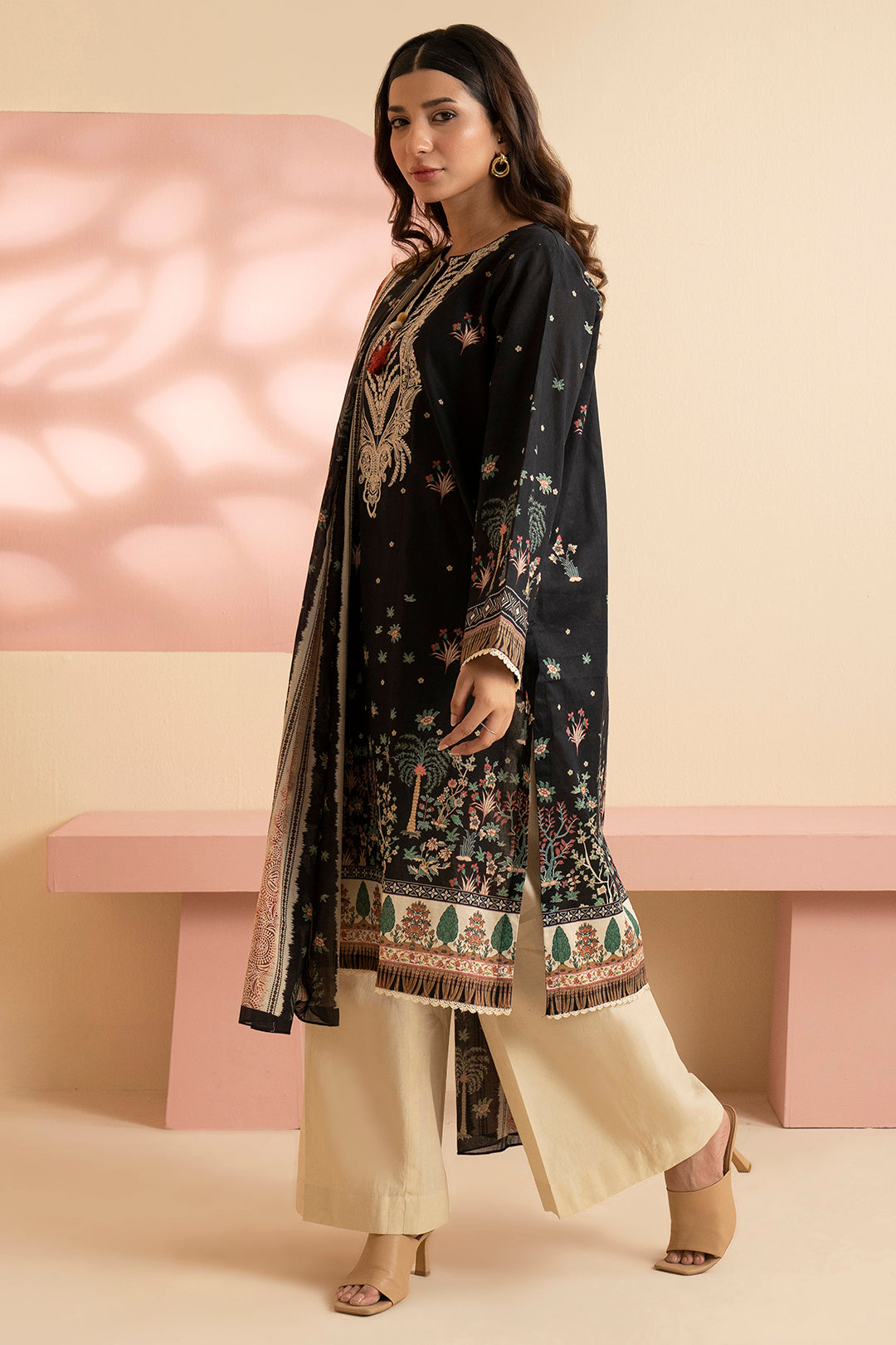 Embroidered Kurta Dupatta - 1808
