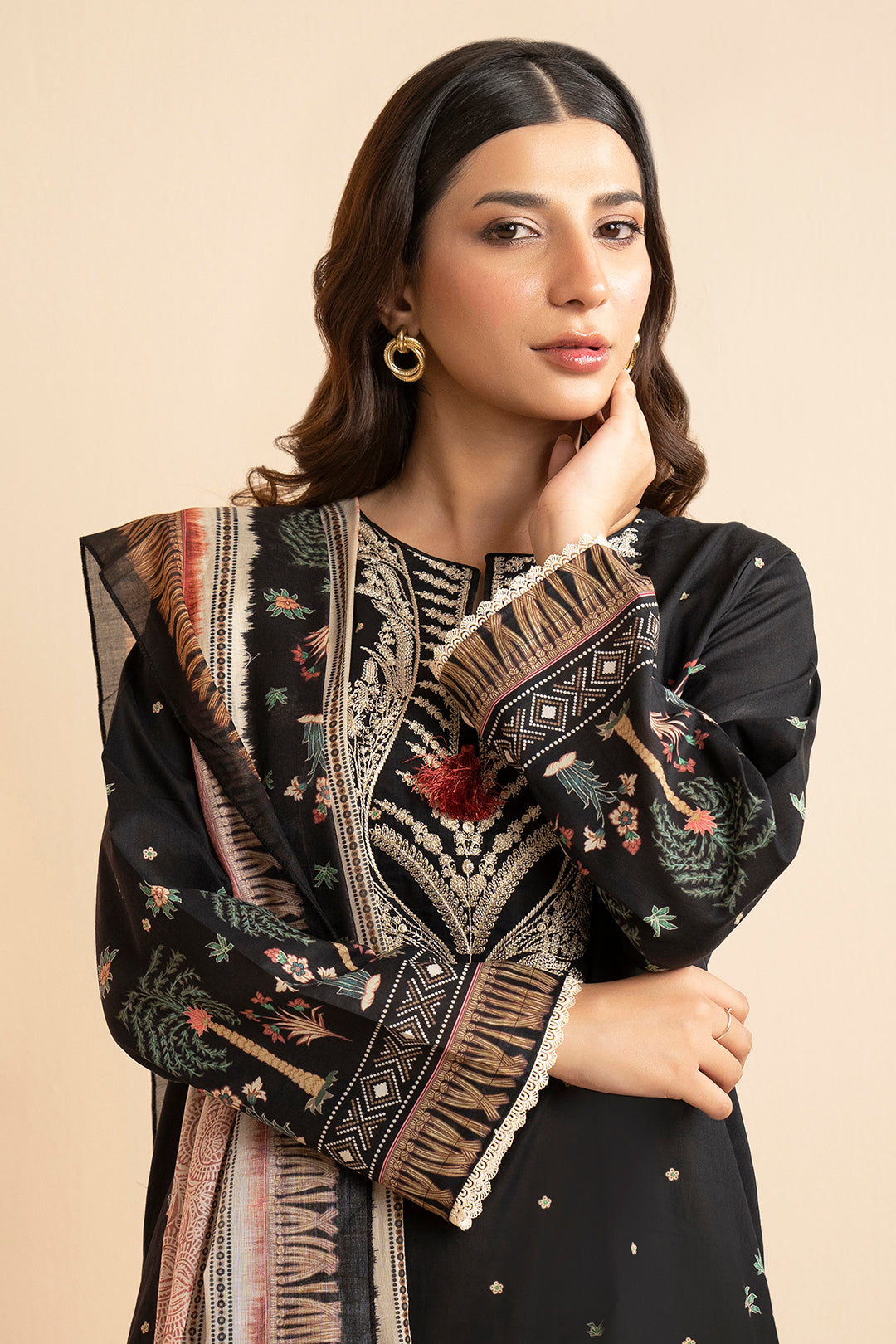 Embroidered Kurta Dupatta - 1808
