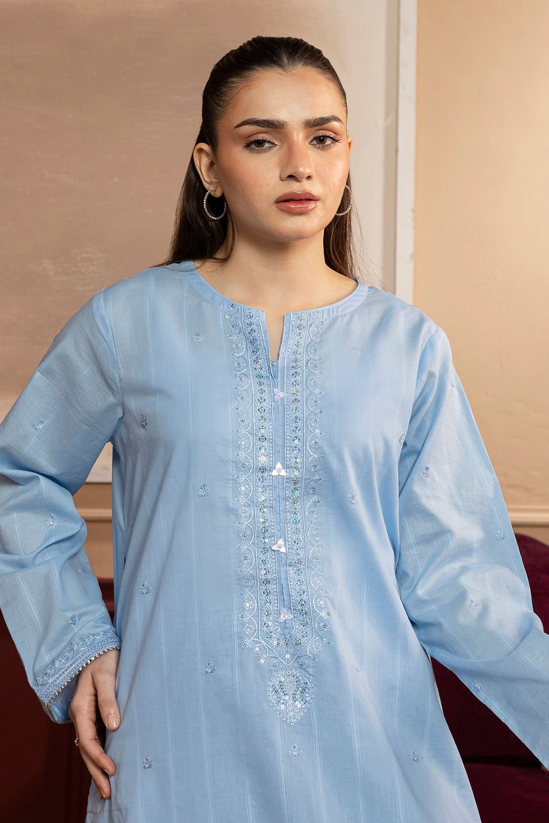 Embroidered Kurta Trouser - 1821