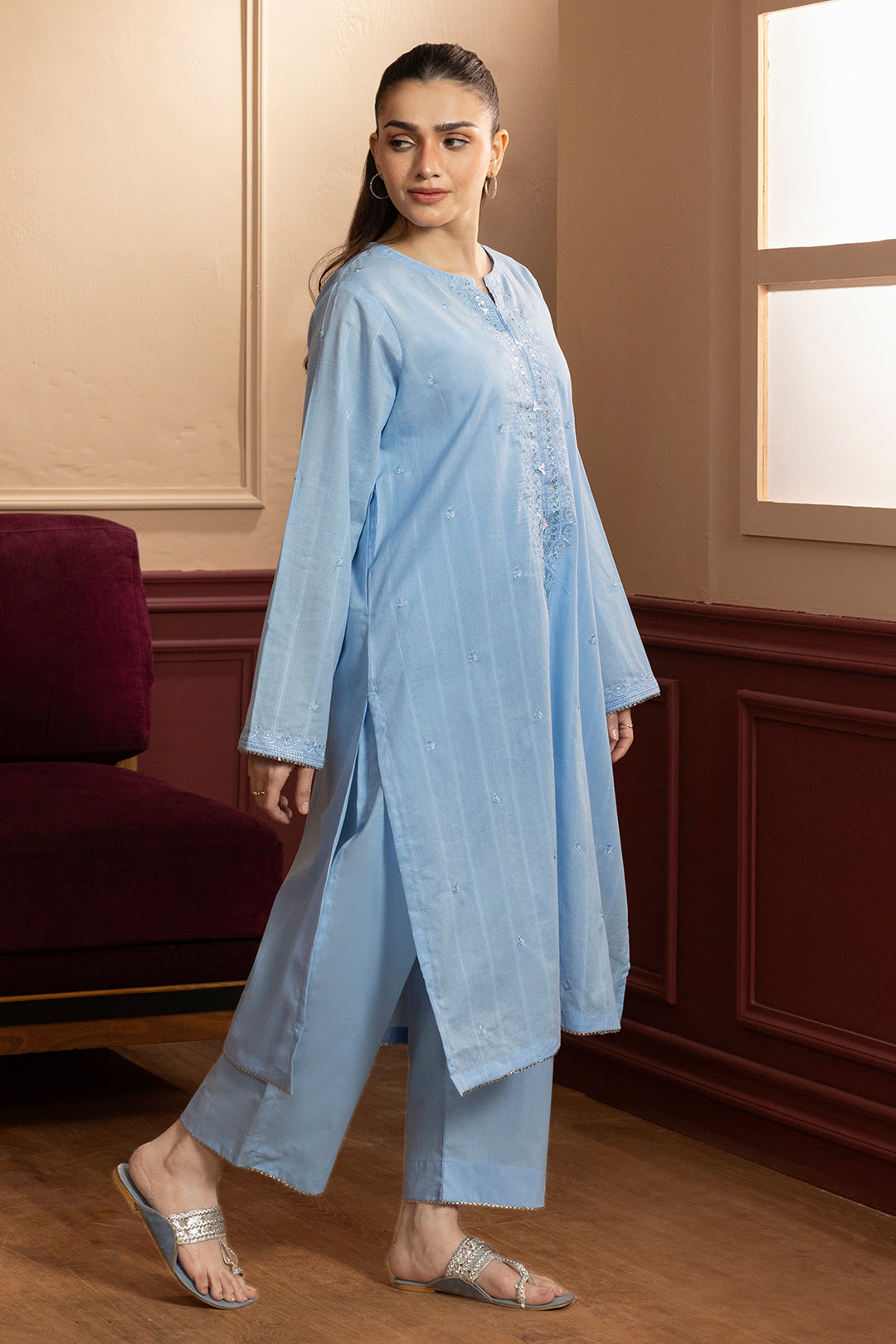 Embroidered Kurta Trouser - 1821