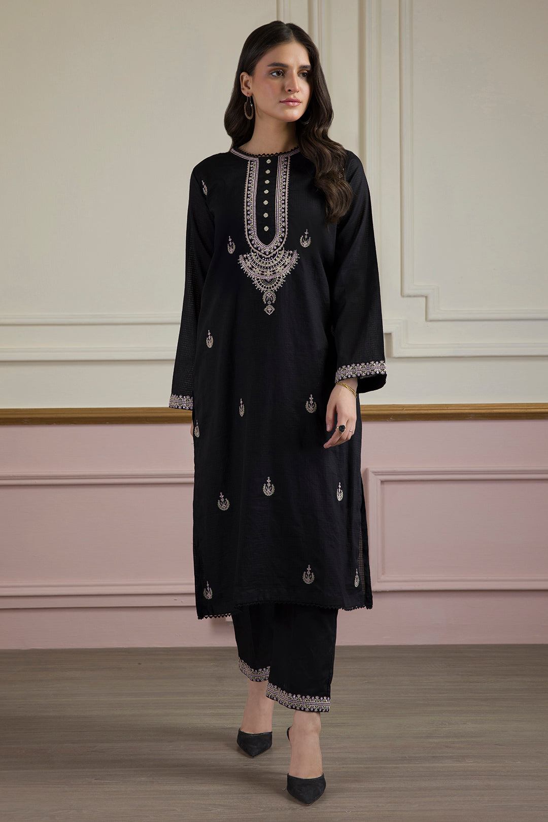 Embroidered Kurta Trouser - 1823