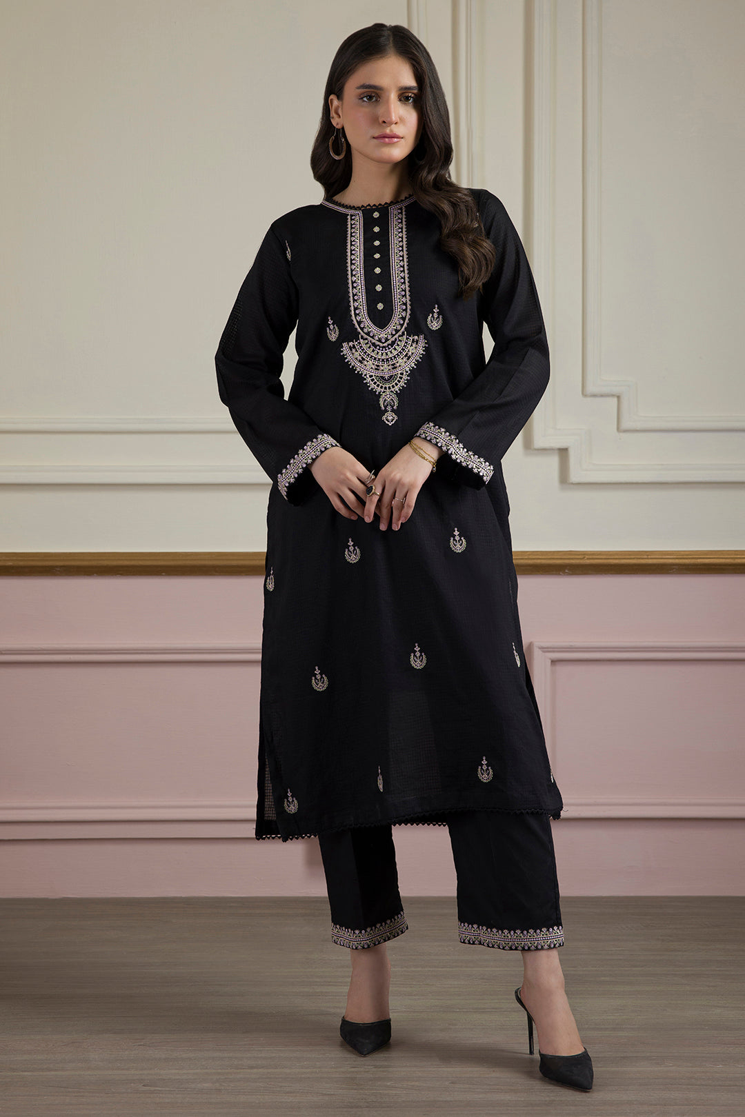 Embroidered Kurta Trouser - 1823