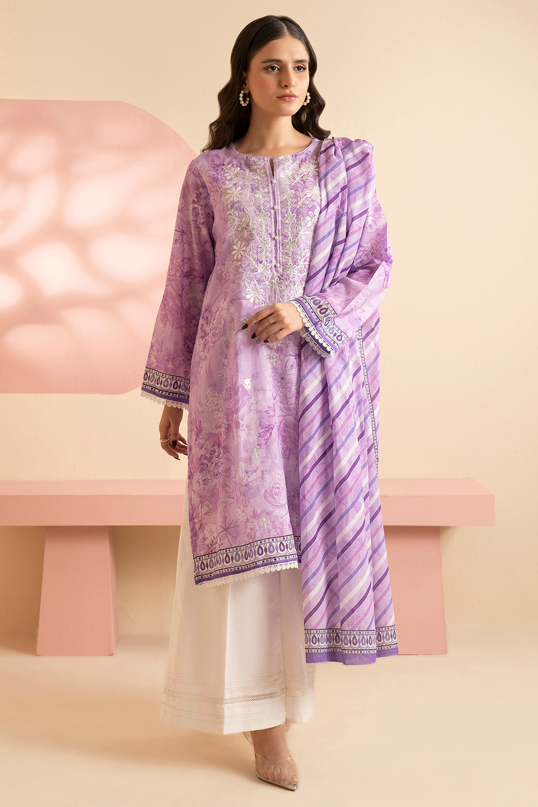 Embroidered Kurta Dupatta - 1850