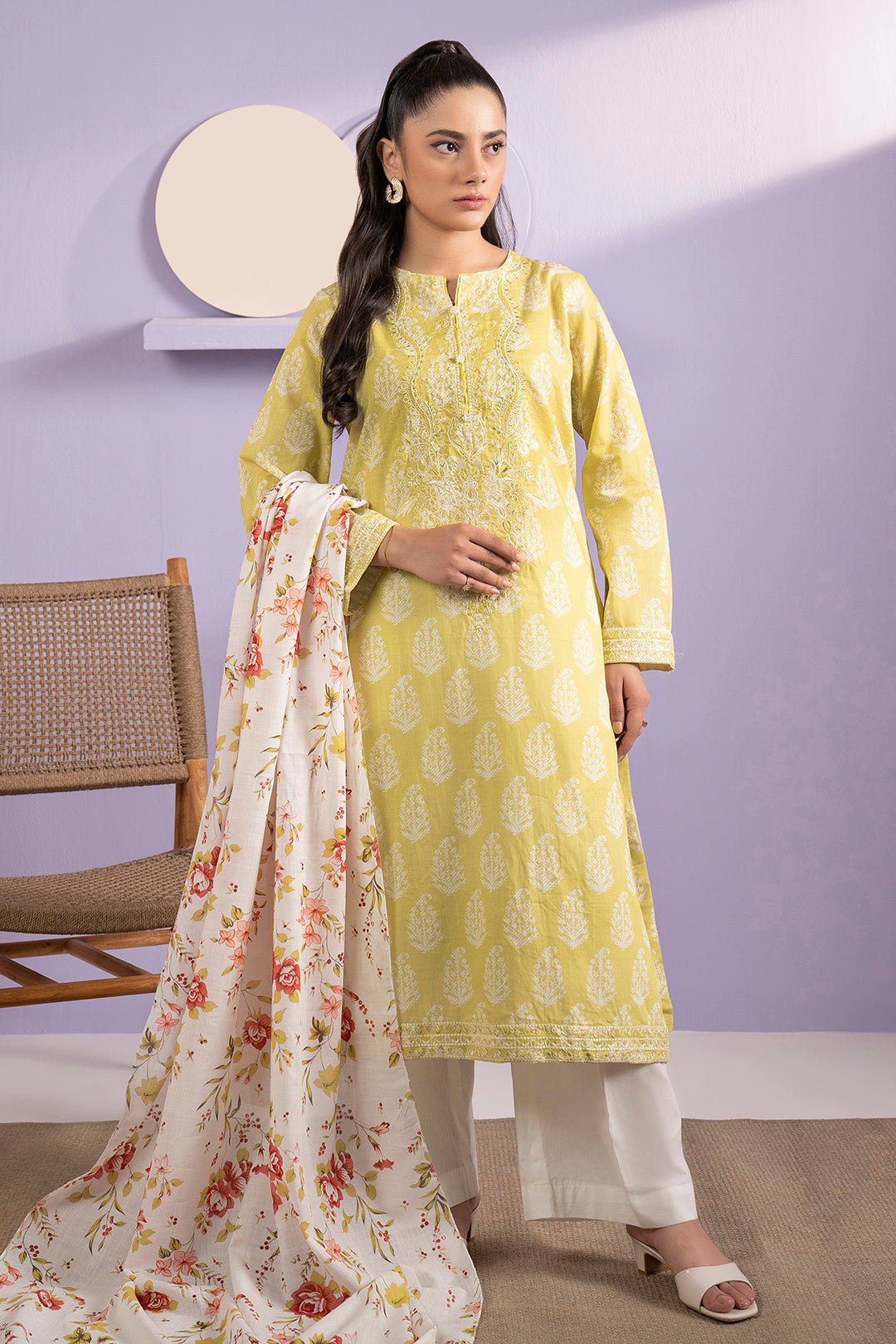 Embroidered Kurta Dupatta - 1903