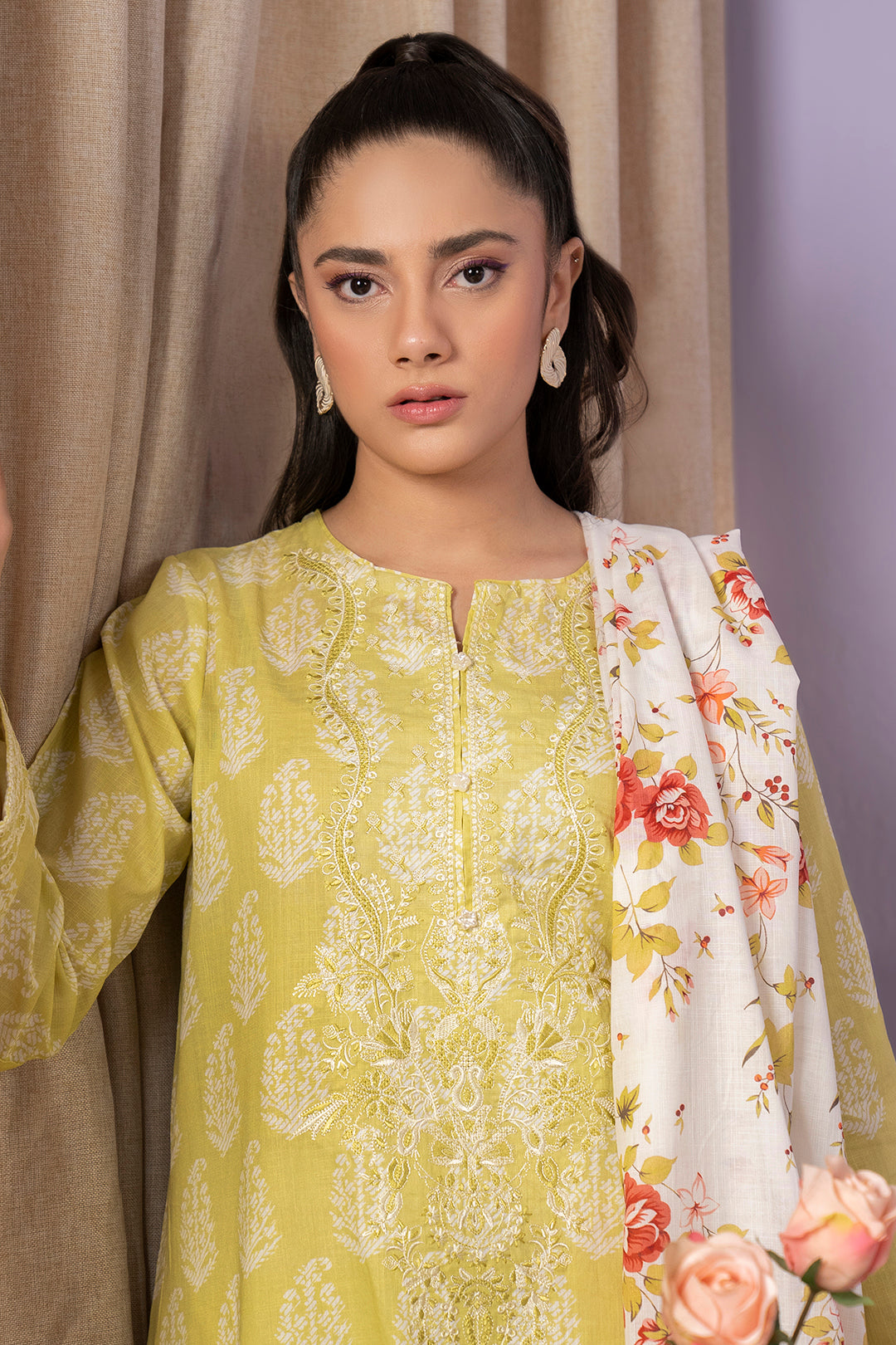 Embroidered Kurta Dupatta - 1903