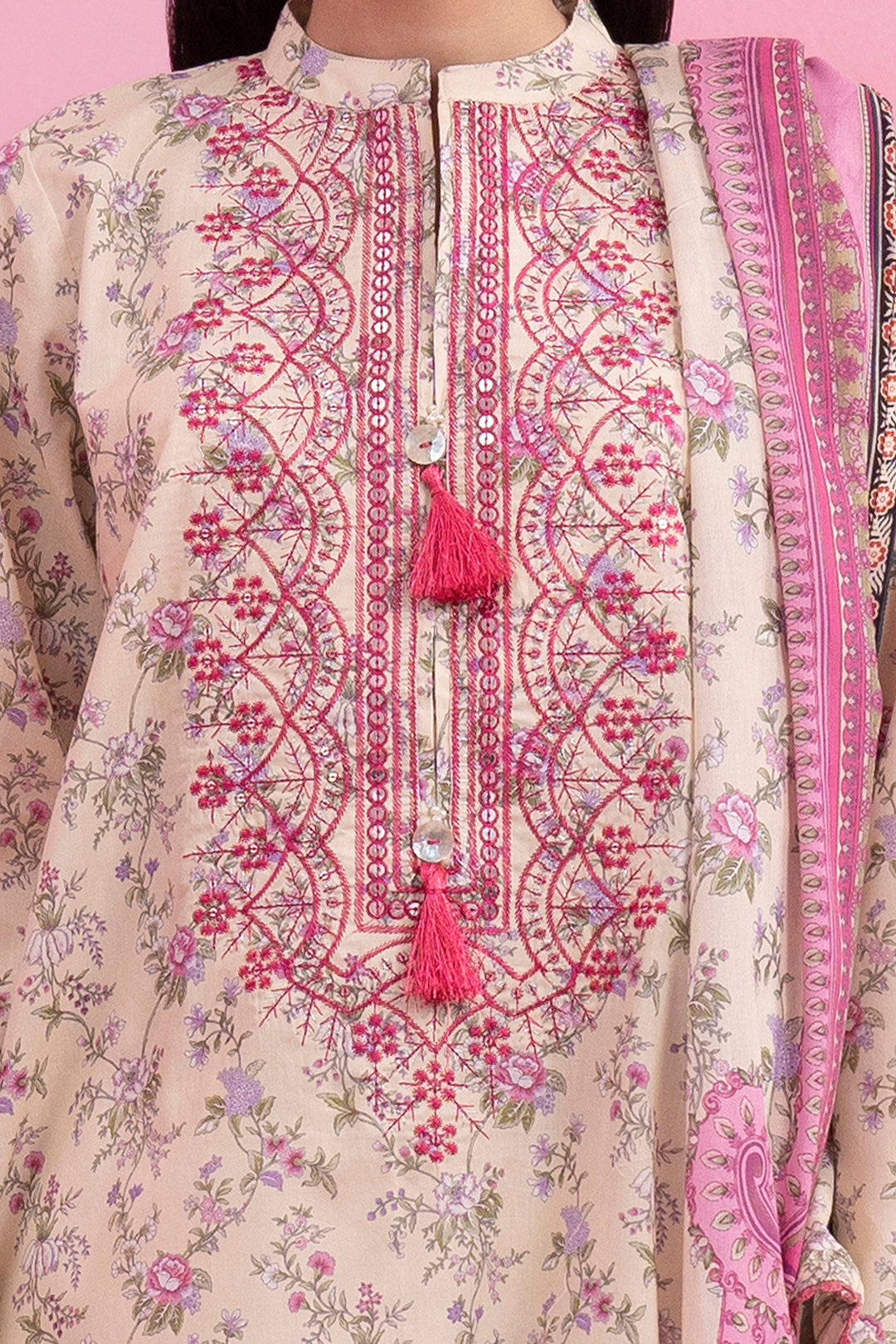 Embroidered Kurta Dupatta - 1904