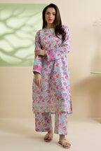 Embroidered Kurta Trouser - 1918