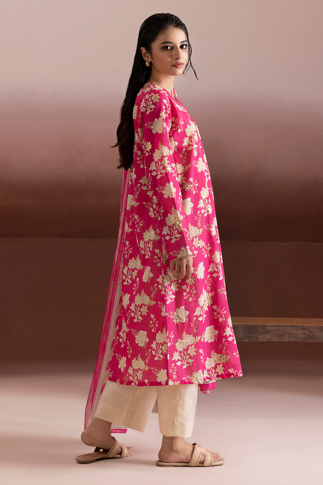 Embroidered Kurta Dupatta - 1969