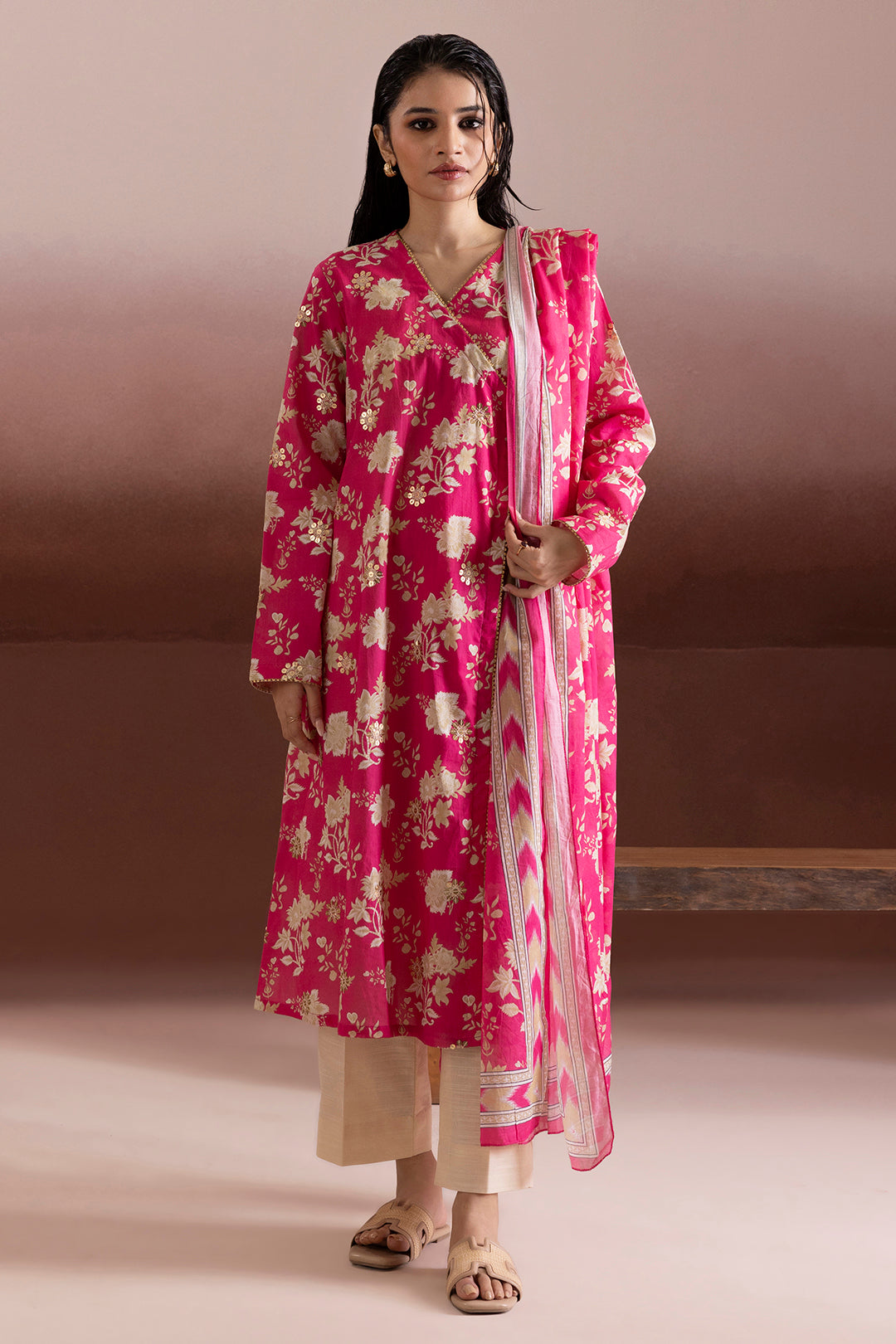 Embroidered Kurta Dupatta - 1969