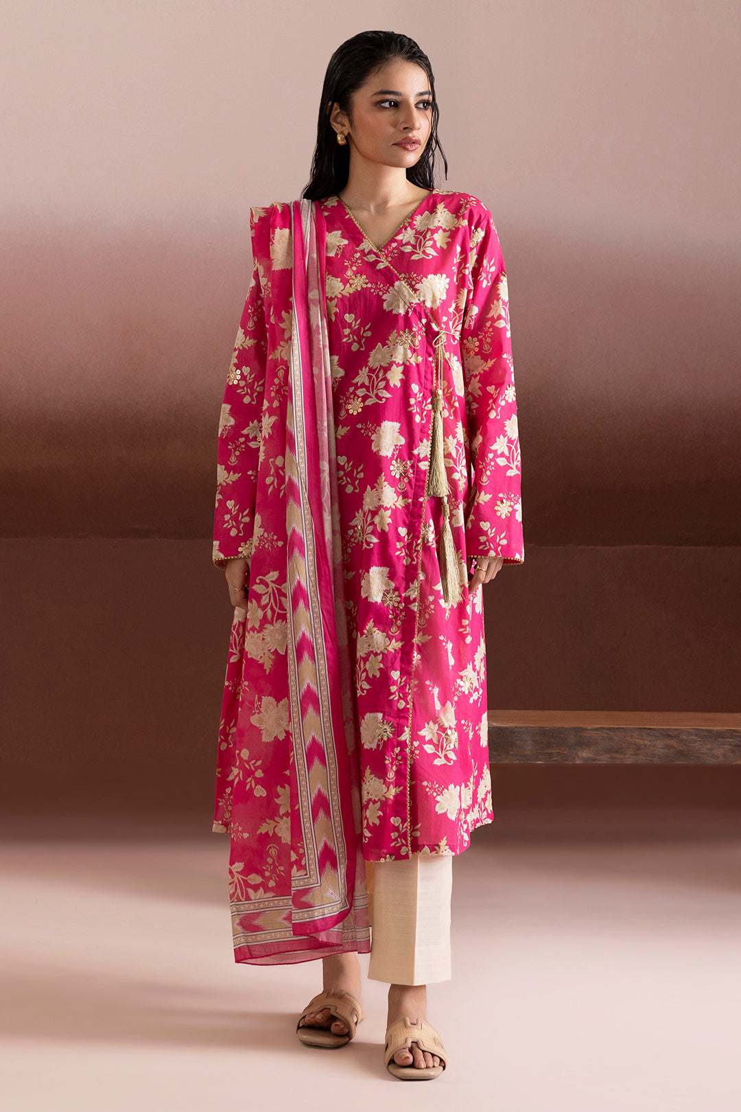 Embroidered Kurta Dupatta - 1969