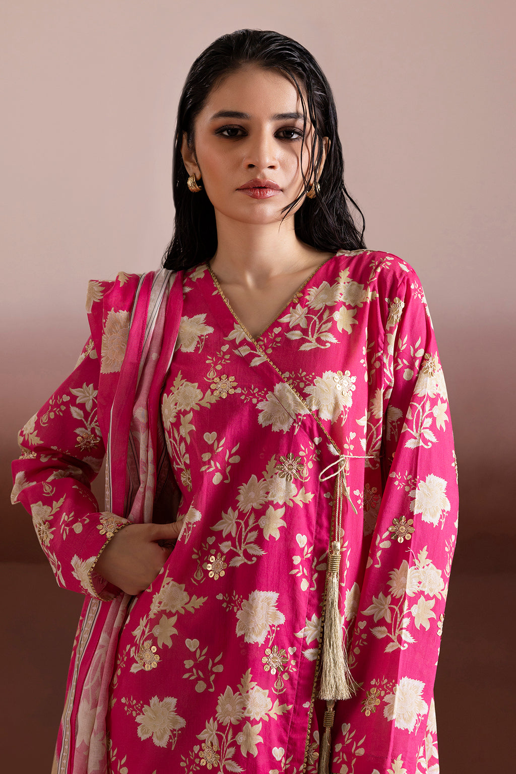 Embroidered Kurta Dupatta - 1969