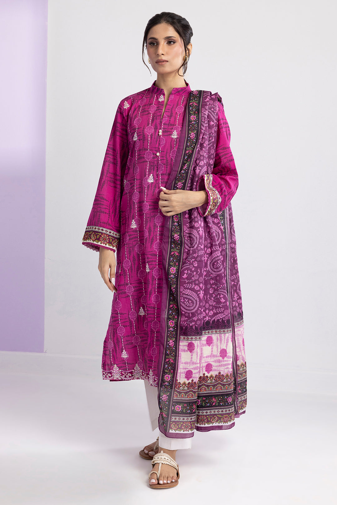 Embroidered Kurta Dupatta - 2007