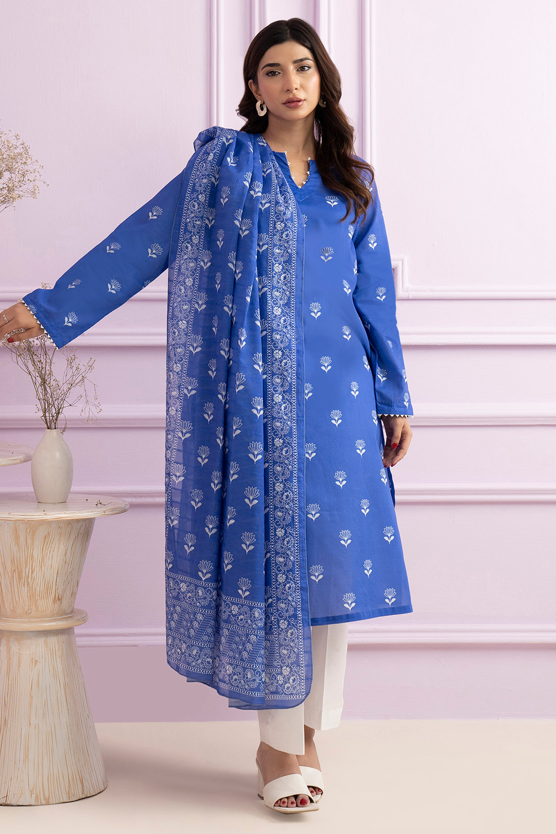 Embroidered Kurta Dupatta - 2040