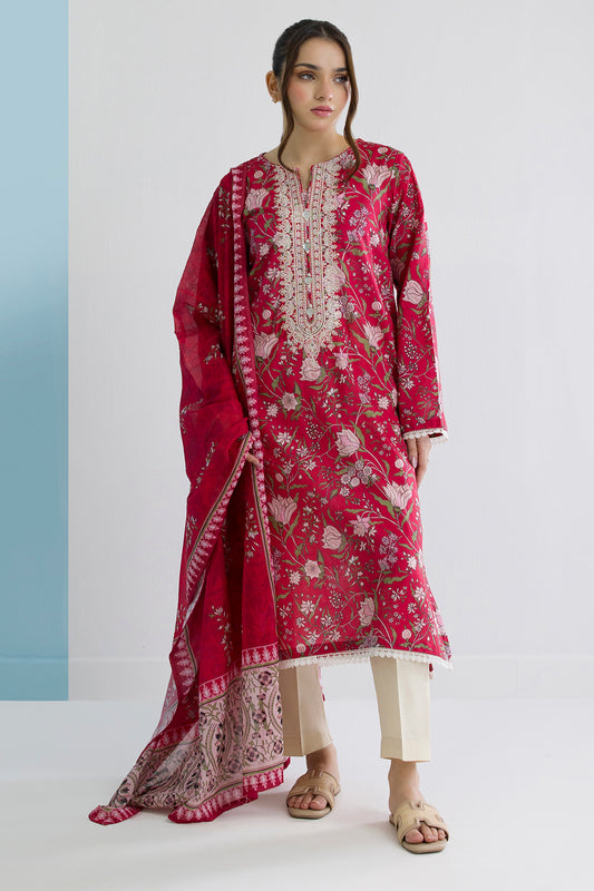 Embroidered Kurta Dupatta - 2041
