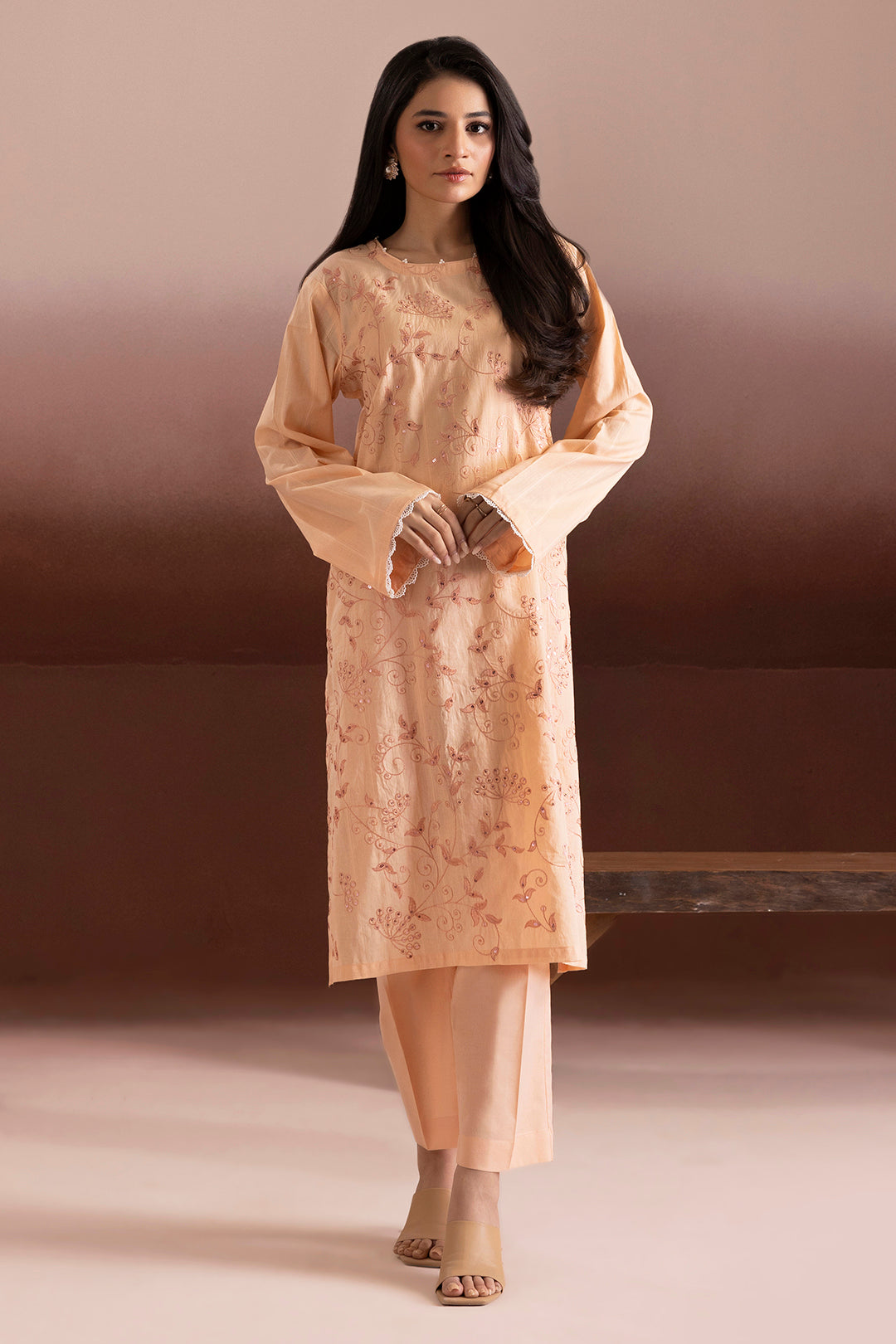 Embroidered Kurta Trouser - 2049