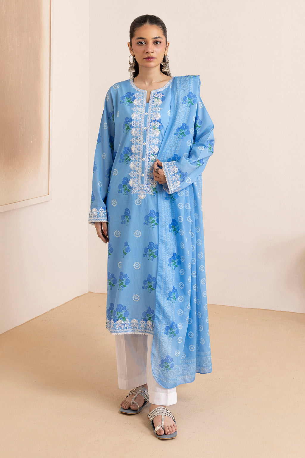Embroidered Kurta Dupatta - 2232