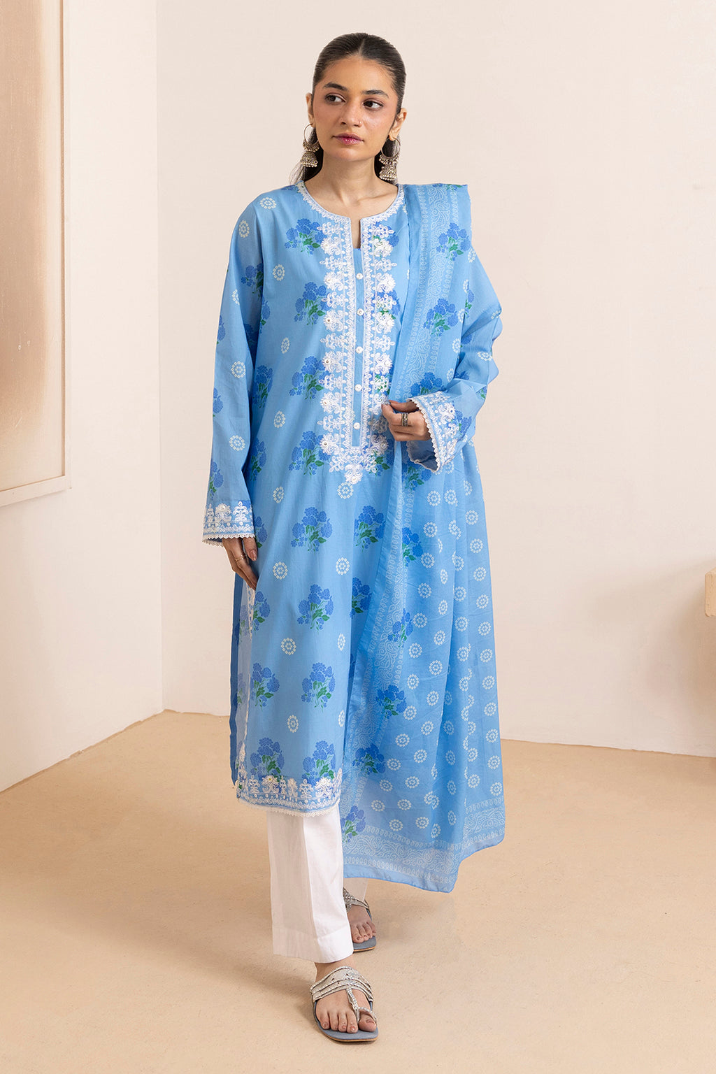 Embroidered Kurta Dupatta - 2232
