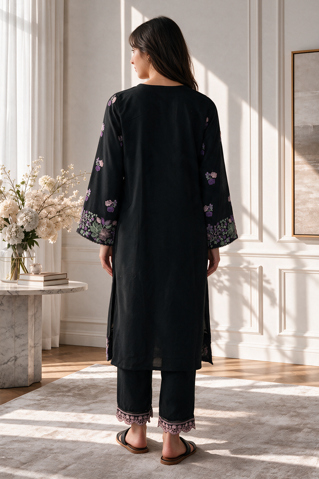 Embroidered Kurta Trouser - 2244
