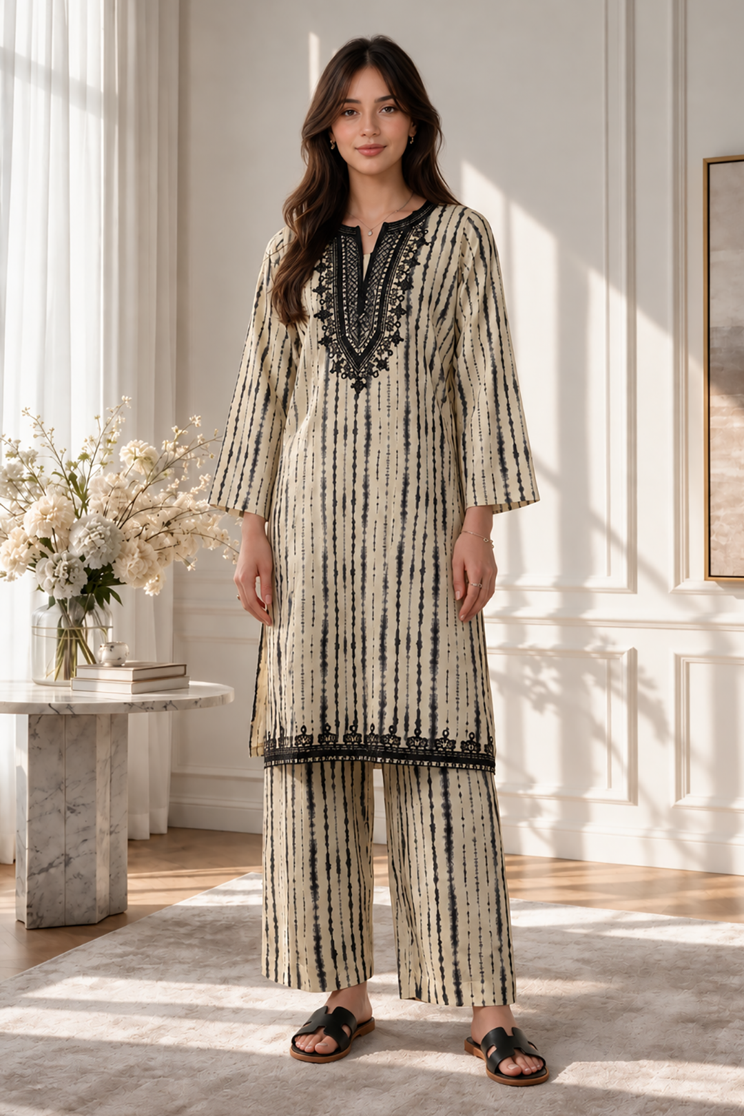 Embroidered Kurta Trouser - 2247