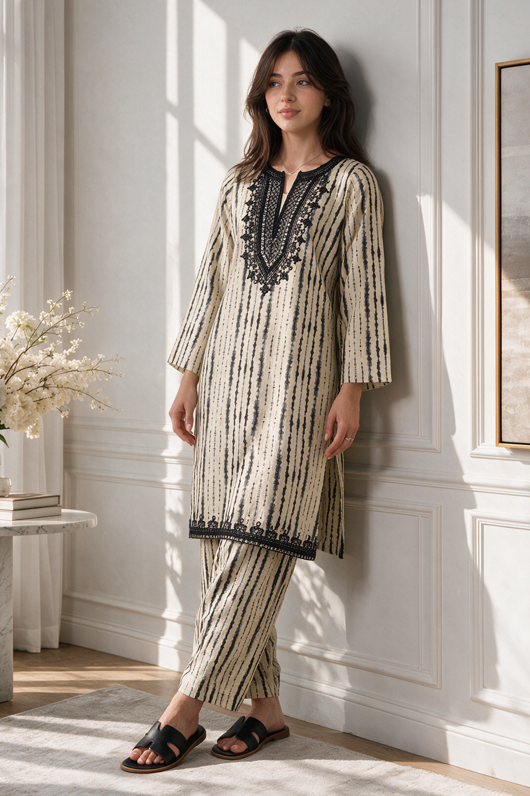 Embroidered Kurta Trouser - 2247