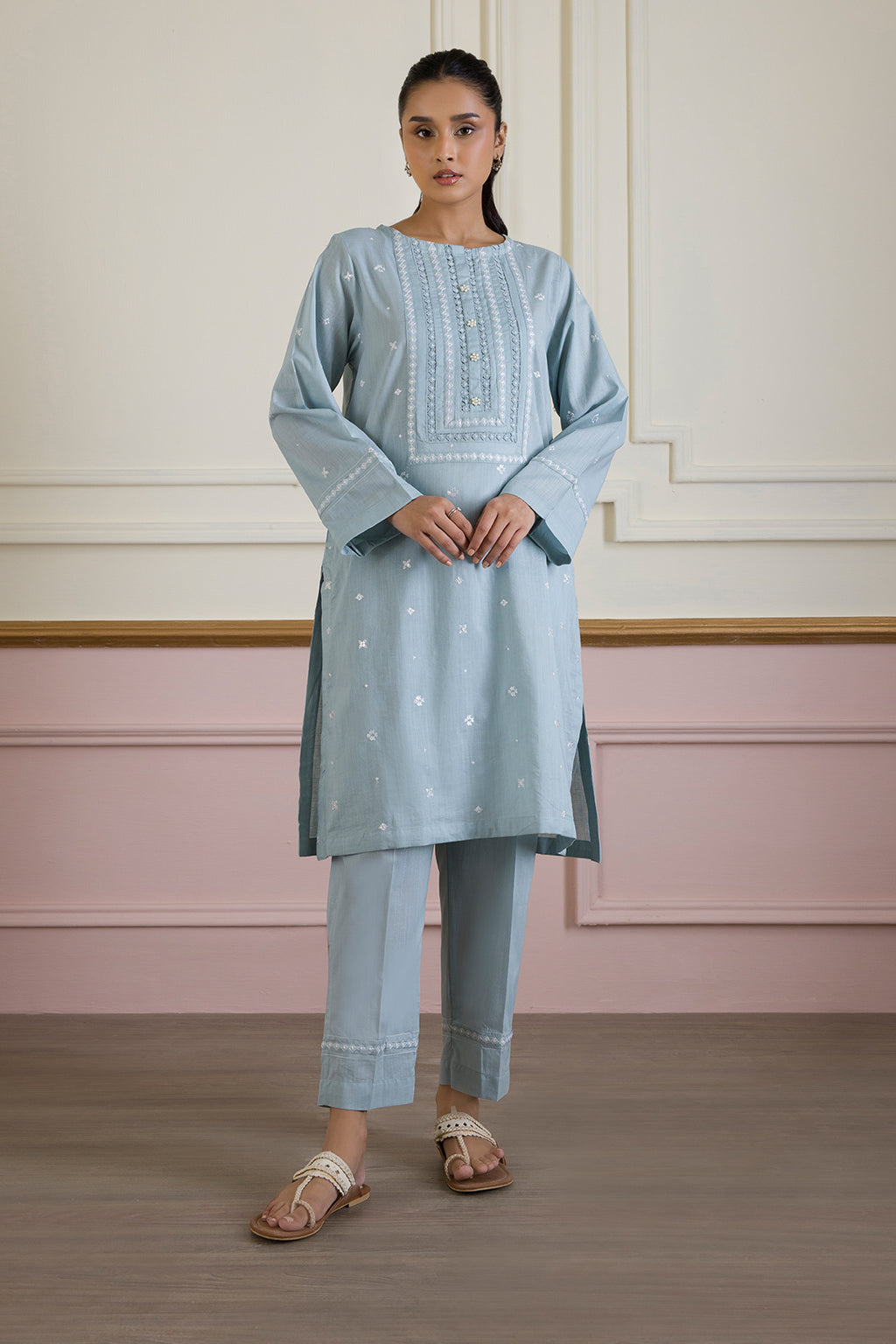 Embroidered Kurta Trouser - 2509