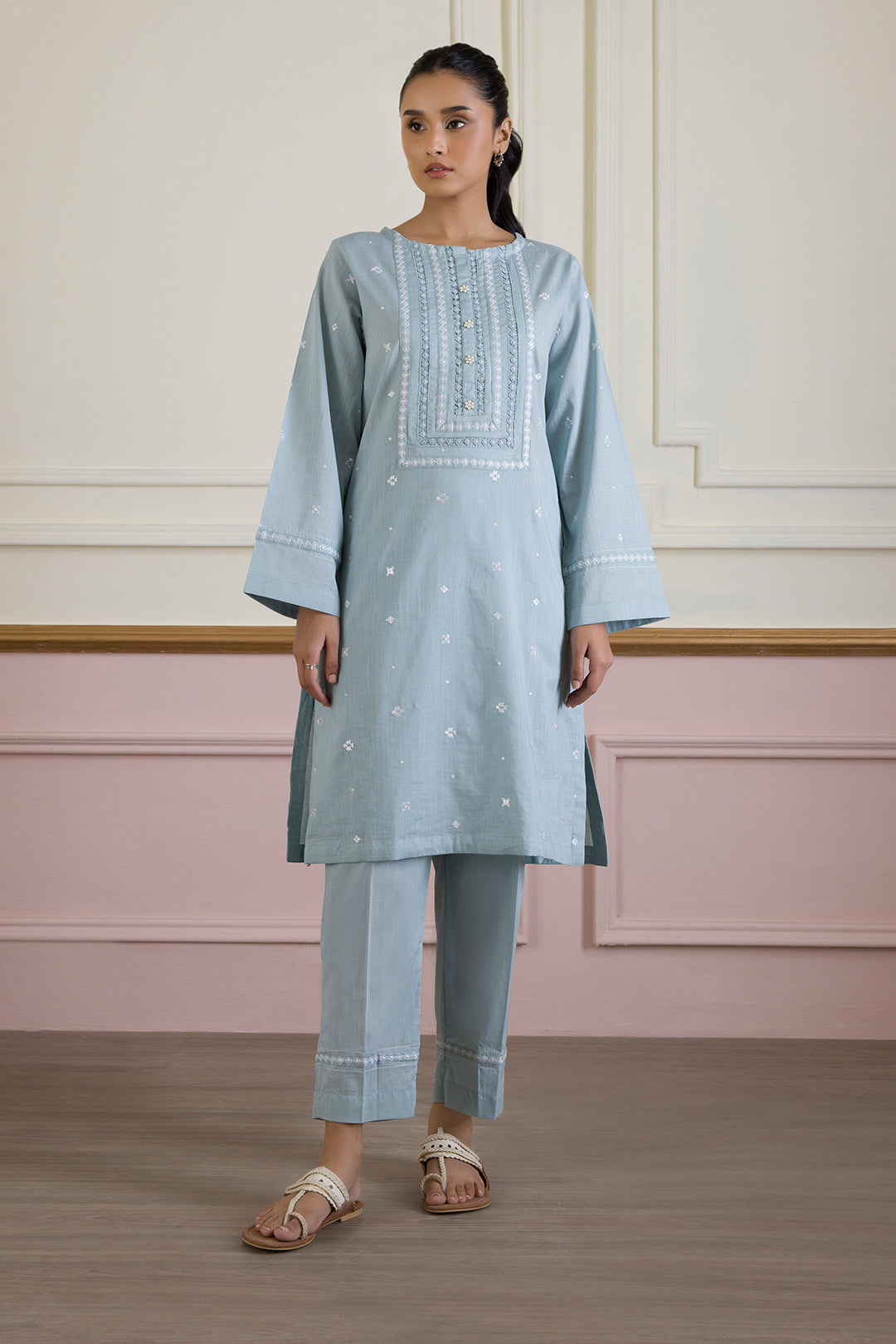 Embroidered Kurta Trouser - 2509