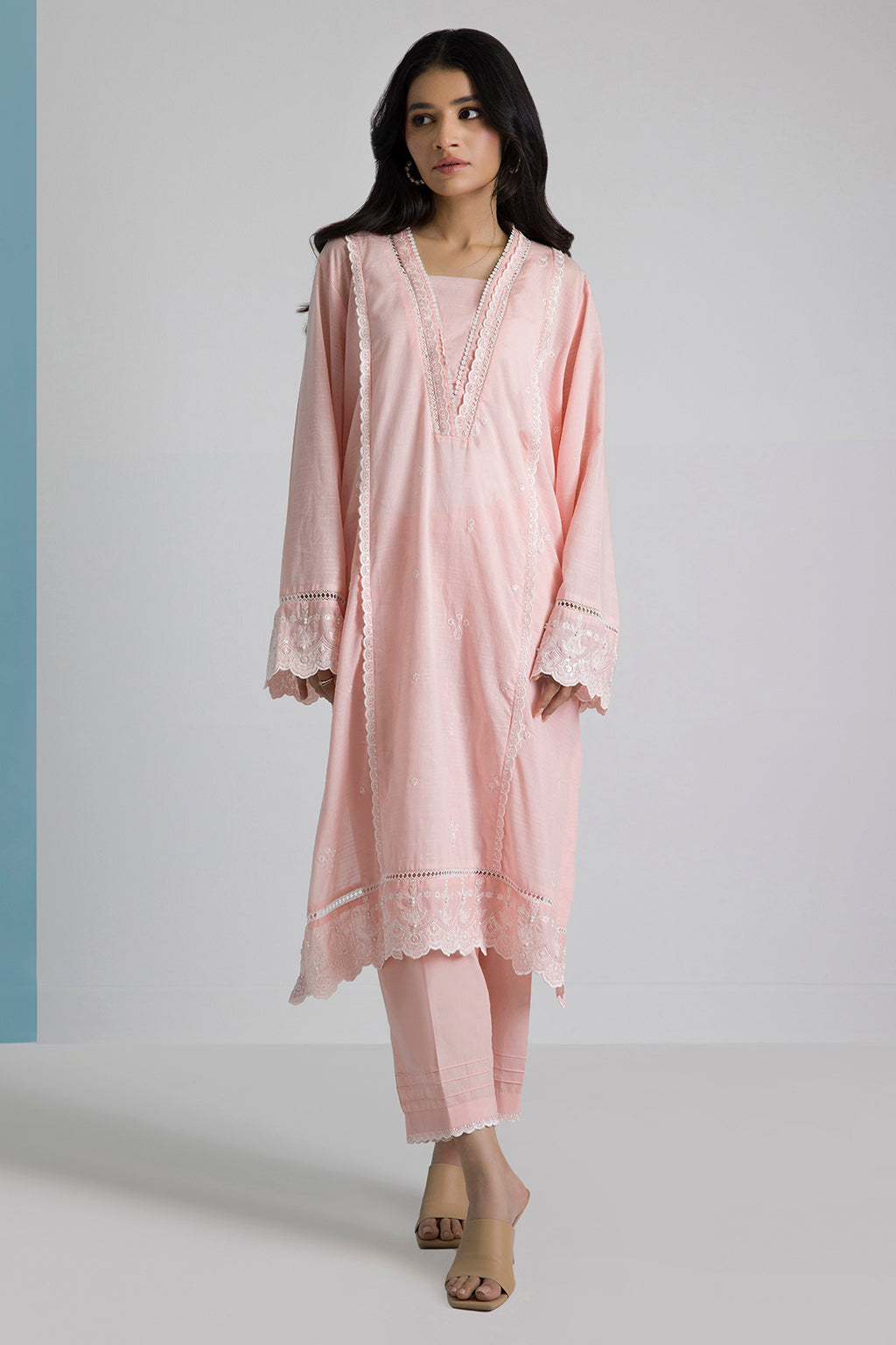 Embroidered Kurta Trouser - 2537