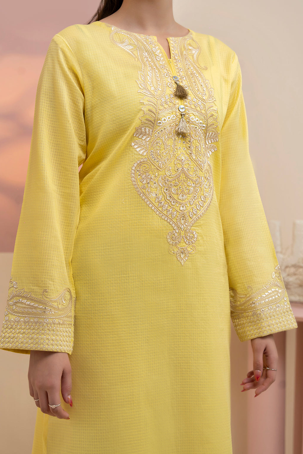 Embroidered Kurta Trouser - 2558