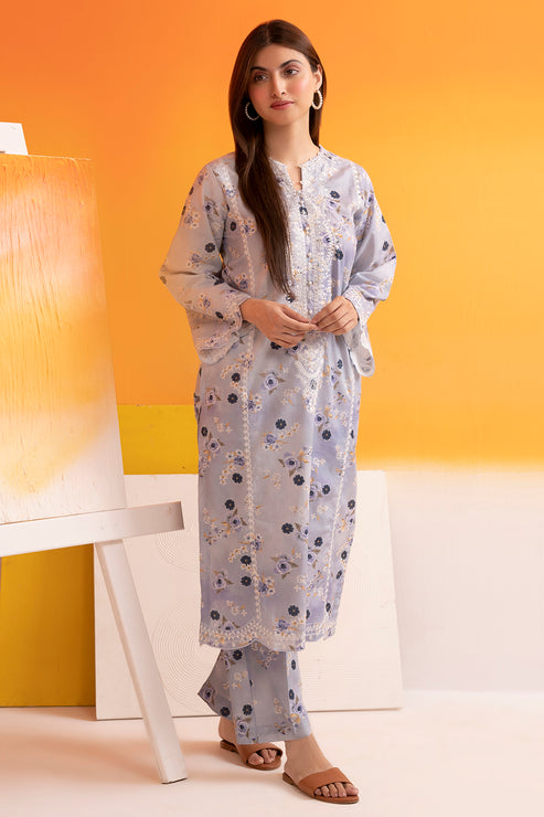 Amna Khadija Fine Cotton Stretchable Trouser - AM25TR - 02 - White - Casual Collection main image 1