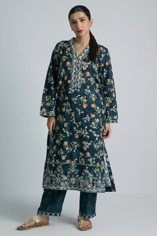 Embroidered Kurta Trouser - 2596