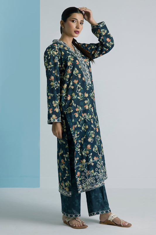 Embroidered Kurta Trouser - 2596